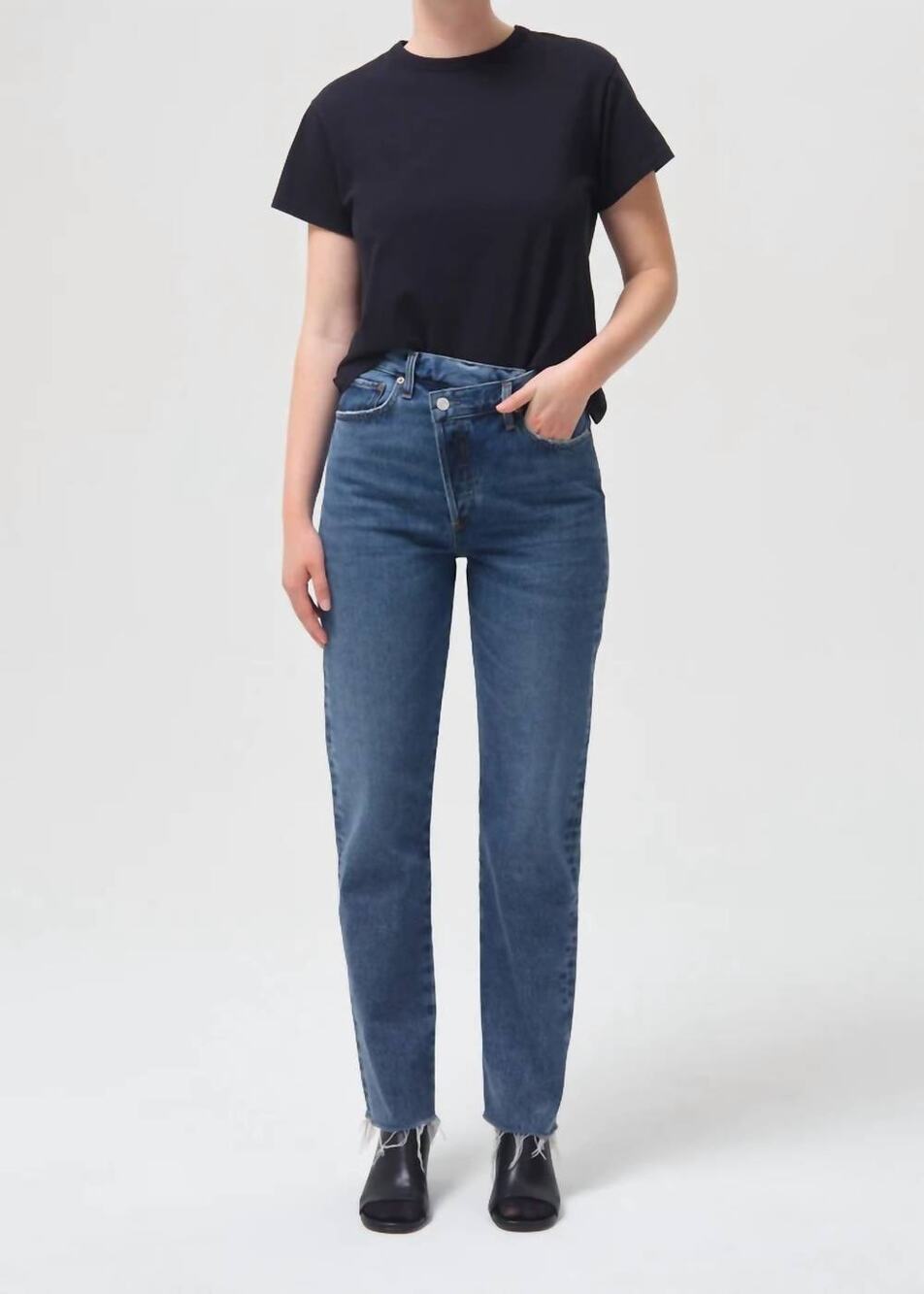 AGOLDE Criss Cross Straight Jean Range 25 NWT Elevated Basics Minimalist Chic